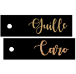 Tarjetas rectangulares largas negras y oro/bronce 18u